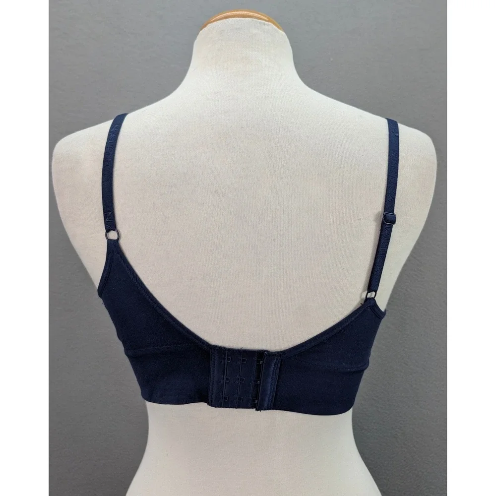 Nautica Intimates Women's Padded Bra Size 36C Navy Blue Wireless Stretch Comfort